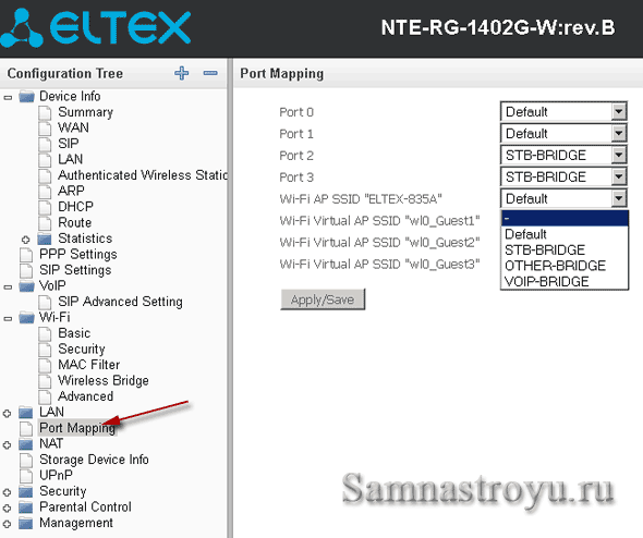 Eltex NTE-RG-1402G-W rev.B настройка портов